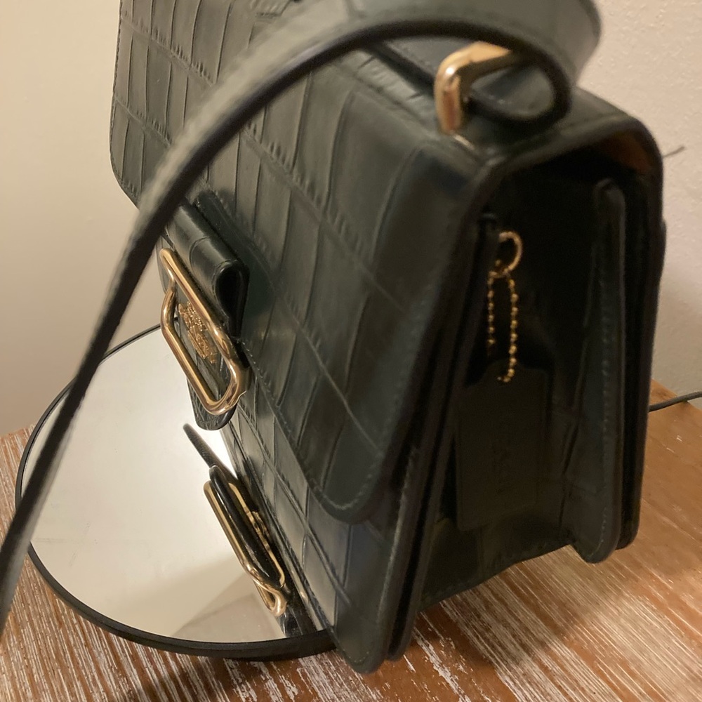 Coach deep green  Crocodile-Embossed crossbody bag “Morgan” - Picture 2 of 15